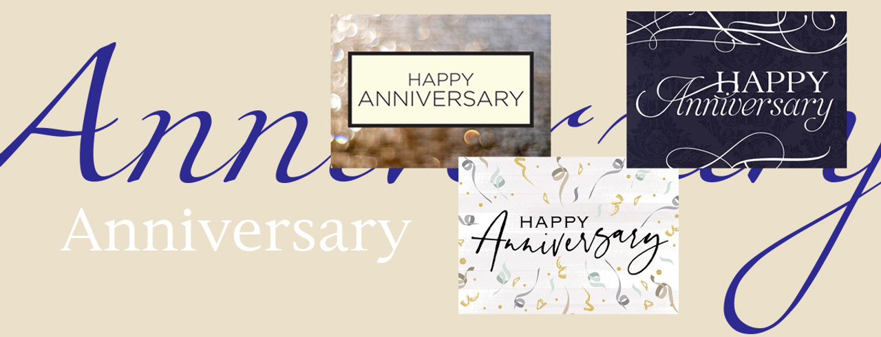 Banner featuring three top-selling Anniversary cards