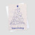 Professional Holiday greeting card with a graphic design tree decorated with blue foil elements and a Season's Greetings message printed in blue foil