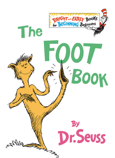 A Dr. Seuss classic turns 50!
Since 1968, this super-simple, simply brilliant Bright and Early Book about feet has been helping beginning beginner readers step into the world of reading by themselves! From slow feet to quick feet to trick feet to sick feet, The Foot Book not only features a fleet of funny feet, but teaches children about opposites. Perfect for nurturing a love of reading, feet (!), AND Dr. Seuss—this special edition comes with a peel-off 50th Anniversary sticker on the front cover.
Combining brief and funny stories, easy words, catchy rhythm, and lively illustrations, Bright and Early Books are an ideal way to introduce the joys of reading to children.
About the Author
Theodor Seuss Geisel—aka Dr. Seuss—is one of the most beloved children’s book authors of all time. From The Cat in the Hat to Oh, the Places You’ll Go!, his iconic characters, stories, and art style have been a lasting influence on generations of children and adults. The books he wrote and illustrated under the name Dr. Seuss (and others that he wrote but did not illustrate, including some under the pseudonyms Theo. LeSieg and Rosetta Stone) have been translated into 45 languages. Hundreds of millions of copies have found their way into homes and hearts around the world. Dr. Seuss’s long list of awards includes Caldecott Honors, the Pulitzer Prize, and eight honorary doctorates. Works based on his original stories have won three Oscars, three Emmys, three Grammys, and a Peabody. A Dr. Seuss classic turns 50!
Since 1968, this super-simple, simply brilliant Bright and Early Book about feet has been helping beginning beginner readers step into the world of reading by themselves! From slow feet to quick feet to trick feet to sick feet, The Foot Book not only features a fleet of funny feet, but teaches children about opposites. Perfect for nurturing a love of reading, feet (!), AND Dr. Seuss—this special edition comes with a peel-off 50th Anniversary sticker on the front cover.
Combining brief and funny stories, easy words, catchy rhythm, and lively illustrations, Bright and Early Books are an ideal way to introduce the joys of reading to children.
About the Author
Theodor Seuss Geisel—aka Dr. Seuss—is one of the most beloved children’s book authors of all time. From The Cat in the Hat to Oh, the Places You’ll Go!, his iconic characters, stories, and art style have been a lasting influence on generations of children and adults. The books he wrote and illustrated under the name Dr. Seuss (and others that he wrote but did not illustrate, including some under the pseudonyms Theo. LeSieg and Rosetta Stone) have been translated into 45 languages. Hundreds of millions of copies have found their way into homes and hearts around the world. Dr. Seuss’s long list of awards includes Caldecott Honors, the Pulitzer Prize, and eight honorary doctorates. Works based on his original stories have won three Oscars, three Emmys, three Grammys, and a Peabody.