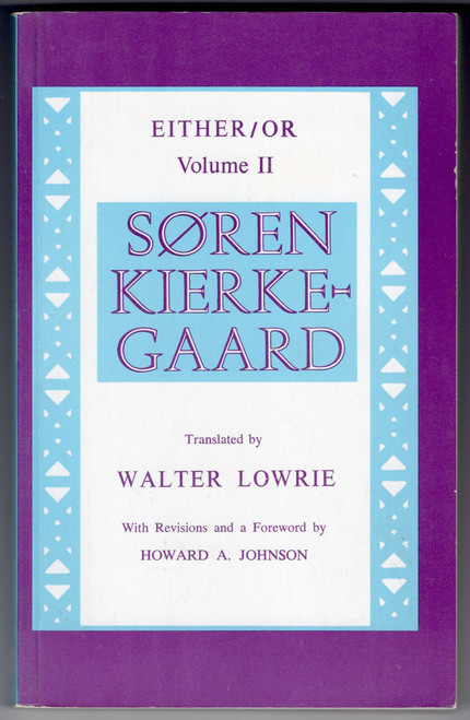 Søren Kierkegaard’s Either/Or, Volume II dives deeper into the philosophical exploration of life’s choices, dilemmas, and the ethical and aesthetic paths we take. In this edition, translated by Walter Lowrie with a revision and foreword by Howard A. Johnson, Kierkegaard's intricate writing reveals the tension between the aesthetic life—focused on pleasure, individual freedom, and immediacy—and the ethical life, which involves commitment, responsibility, and duty. As Kierkegaard critically focuses more on the concepts of love, marriage, and personal authenticity, Volume II challenges readers to reflect on their own existence and the decisions that define their moral and emotional futures. This edition provides a fresh lens on Kierkegaard’s profound reflections, accompanied by scholarly context that makes his existential thought accessible to modern audiences.