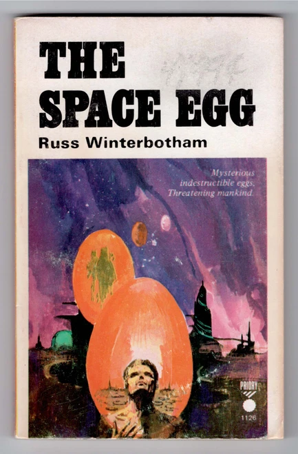 In a remote part of Kansas, test pilot Jack Fayburn tests the experimental XDW-49 aircraft for Darling Aircraft Corporation. Somewhere at the edge of space, he encounters something mysterious—a "space egg" that smashes through the cockpit plexiglass and pierces his pressurized suit. When he returns to Earth, he is not the same man. He's withdrawn, aggressive, and now possesses super-strength and a super-human healing ability. Bullets don't stop him. Jack's condition spreads. Photographer Bob Reeve, Dr. Felix Maynard, and a small group of survivors must stop Jack and his partner Ruby from transforming all of humanity into the same kind of alien-possessed creature. In the end, Bob appeals to Jack's humanity, calling out to the shred of the original man still inside, and Jack responds—sacrificing himself to save the world. Blending 1950s sci-fi paranoia with a classic monster-on-the-loose narrative, The Space Egg is a fast-paced, atmospheric pulp thriller that embraces the charming absurdity of its premise.

This Priory Books edition was Produced in Israel for Priory Books. This unusual printing arrangement, done for the Commonwealth market, gives this copy a unique backstory that collectors will appreciate.