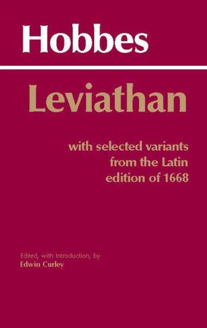This new edition of Hobbes' masterpiece is uniquely suited to meet the needs of both student and scholar.  It offers a brilliant introduction by Edwin Curley, modernized spelling and punctuation of the text, and a key annotative feature found in no other edition: the inclusion, along with historical and interpretive notes, of the most significant variants between the English version of 1651 and the Latin version of 1668.  A glossary of seventeenth-century English terms and indexes of persons, subjects, and scriptural passages help make this the most thoughtfully conceived edition of Leviathan available.  This new edition of Hobbes' masterpiece is uniquely suited to meet the needs of both student and scholar.  It offers a brilliant introduction by Edwin Curley, modernized spelling and punctuation of the text, and a key annotative feature found in no other edition: the inclusion, along with historical and interpretive notes, of the most significant variants between the English version of 1651 and the Latin version of 1668.  A glossary of seventeenth-century English terms and indexes of persons, subjects, and scriptural passages help make this the most thoughtfully conceived edition of Leviathan available.