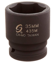 435M 3/4" Drive Standard 6 Point Metric Impact Socket 35mm