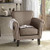 Christopher Knight Home Brice Vintage Scroll Arm Studded Fabric Club Chair, Light Coffee / Dark Brown