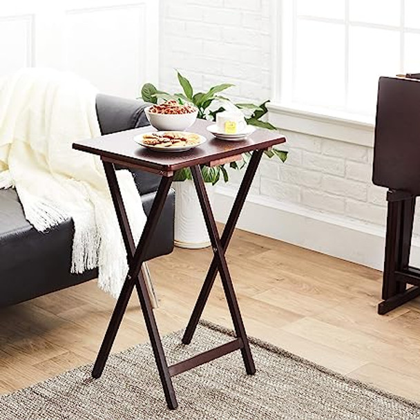 Basics Classic TV Dinner Folding Trays with Storage Rack (All Option Modifer)