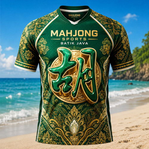 Mahjong Sports Batik Java Emerald Green Gold
Varian hijau emerald dengan sentuhan emas menghadirkan kesan segar, mewah, dan berkelas. Motif batik Java yang detail berpadu harmonis dengan ikon Mahjong di bagian dada, menciptakan tampilan unik yang standout. Ideal untuk pengguna yang ingin tampil sporty namun tetap elegan dan berkarakter.