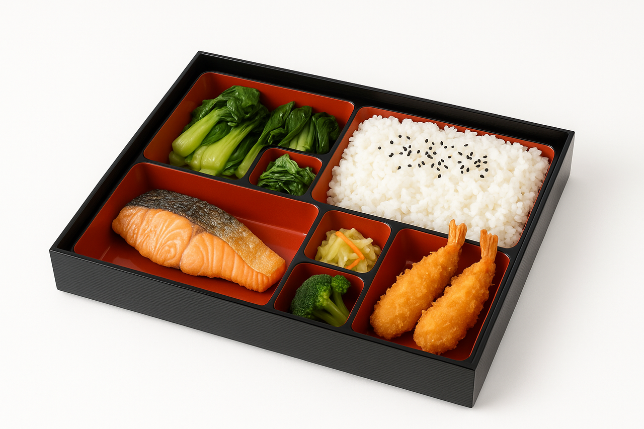 Large Japanese Bento Box Set – 6 Compartments, Red & Black, Made in ...