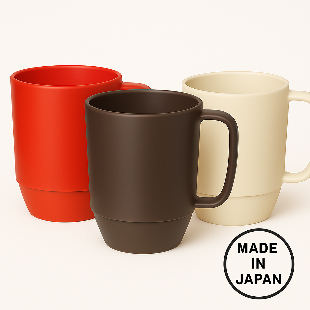 Japanese Microwavable Mug  12 oz BPA-Free Plastic Water Mug, Red, Made in  Japan