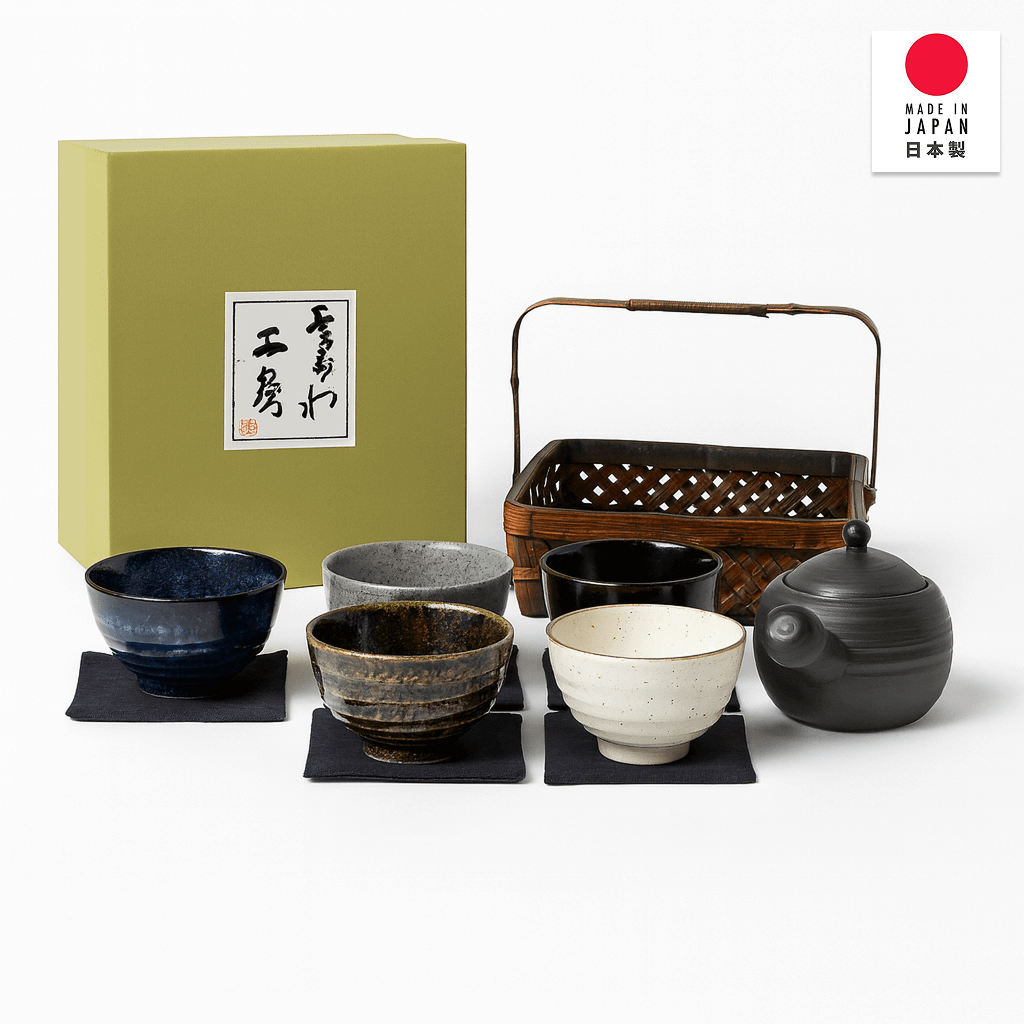 Japanese Stackable Tea Set Japanese Ceramic Tea Set with Teapot & Cups – Authentic Made in Japan