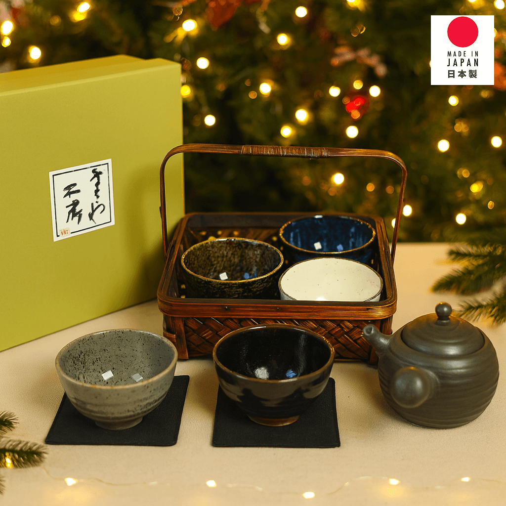 Japanese Stackable Tea Set Japanese Ceramic Tea Set with Teapot & Cups – Authentic Made in Japan