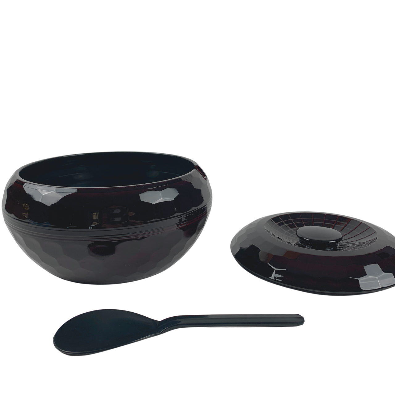 Japanese Rice Serving Bowl with Lid & Spoon | Made in Japan