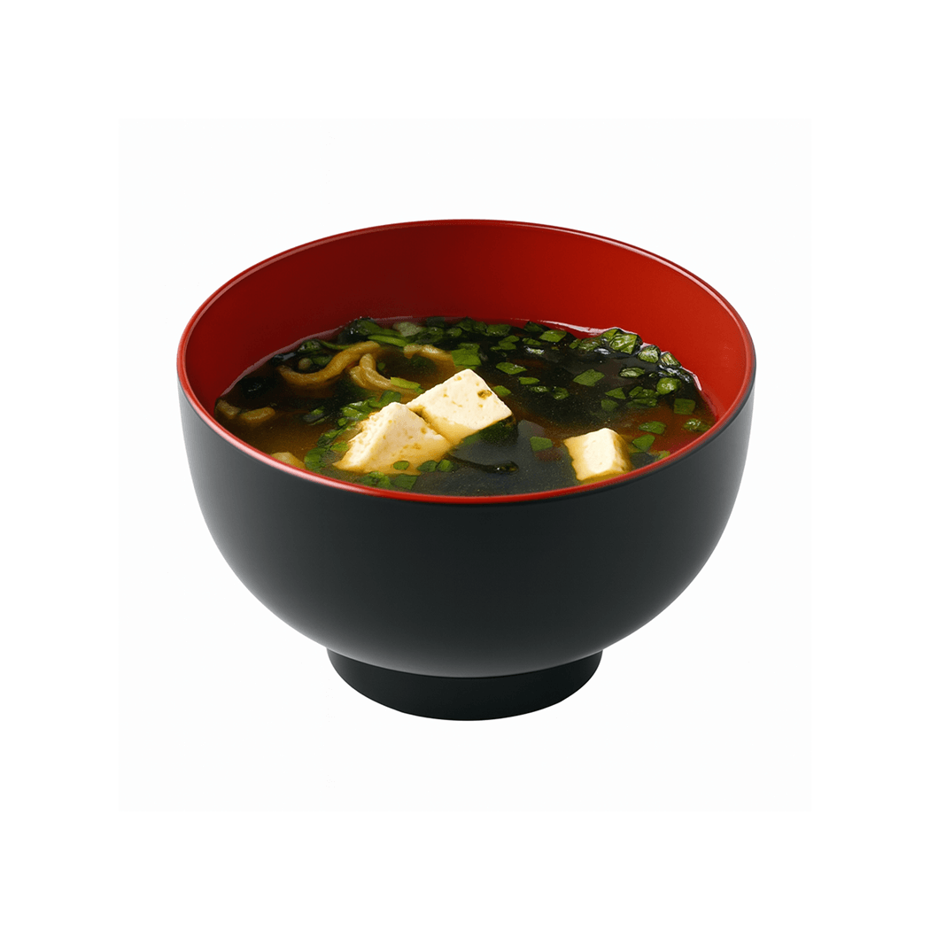 Japanese Soup Bowl – 23 fl.oz Black & Red Plastic Bowl, Microwave