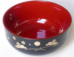 Set of 2 Soup Bowls Japanese Plastic Bowls Cereal Bowl Rice Bowl, Bunny and Moon Pattern, Made in Japan Set of 2 Soup Bowls Japanese Plastic Bowls Cereal Bowl Rice Bowl, Bunny and Moon Pattern, Made in Japan