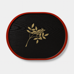 Japanese Plastic Oval Sushi Plate – Lacquer Style, Made in Japan