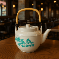 Extra Large Japanese Teapot – 54 oz Melamine Unbreakable Teapot with Bamboo Pattern, Beige Lacquered, Made in Japan Extra Large Japanese Teapot – 54 oz Melamine Unbreakable Teapot with Bamboo Pattern, Beige Lacquered, Made in Japan