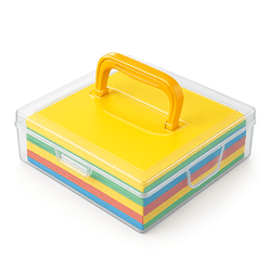 Japanese Plastic Origami Paper Storage Box – Clear Folding Paper Organizer, 6x6in, Made in Japan