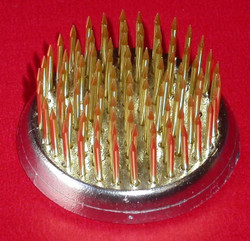 Flower Frog Japanese Ikebana Kenzan for Flower Arrangements Brass Floral Arranging Pin Needle Holder Made in Japan, 1-3/4" Diameter