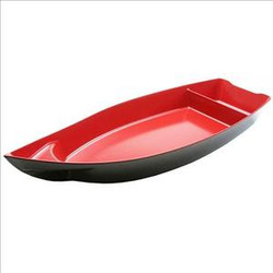 Large Sushi Boat Shape Plate Sushi Sashimi Serving Plate Plastic Tray, Black Red, 27.5 x 9.5 inch Large Sushi Boat Shape Plate Sushi Sashimi Serving Plate Plastic Tray, Black Red, 27.5 x 9.5 inch