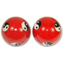 Chinese Baoding Balls – Red Tai Chi Stress Exercise Set, 1.75"