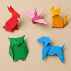 Kyowa Origami Paper 6" – Assorted Colors, 70 Sheets for Kids, Made in Japan