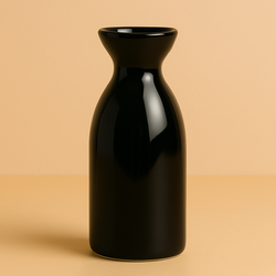 Porcelain Sake Carafe – 4 oz Sake Bottle for Cold & Hot Sake, Microwave Safe, Black