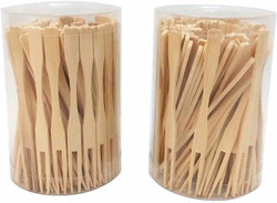 Appetizer Forks Mini Bamboo Forks for Cocktail hourderve Forks Disposable Bamboo Picks Party Toothpick 3.5 inches, 200pcs