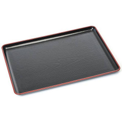 Japanese Serving Tay Plastic Lacquered Tray for Eating Tea Serving Tray Ottoman Coffee Table Tray TV Tray Butler Tray, Black and Red Color, Made in Japan, 15-1/2x12 inch Japanese Serving Tay Plastic Lacquered Tray for Eating Tea Serving Tray Ottoman Coffee Table Tray TV Tray Butler Tray, Black and Red Color, Made in Japan, 15-1/2x12 inch