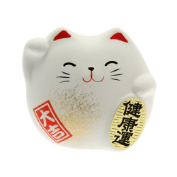 Kotobuki Maneki Neko Charm Kenkoh-un Collectible Figurine, Good Health, White Kotobuki Maneki Neko Charm Kenkoh-un Collectible Figurine, Good Health, White