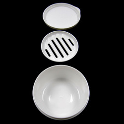 Portable White Round Soap Case Airtight Container Soap Tray Traveling Accessory