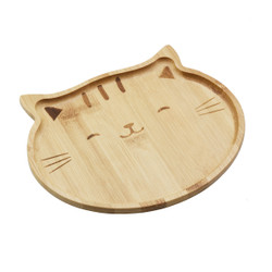 Natural Bamboo Cat Serving Tray for Snacks Appetizer Fruit Vegetable | Food Platter | Picnic Kitchen Party | Eco-Friendly Plates Natural Bamboo Cat Serving Tray for Snacks Appetizer Fruit Vegetable | Food Platter | Picnic Kitchen Party | Eco-Friendly Plates
