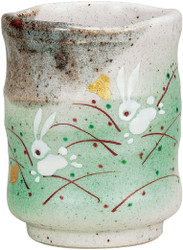 Kutani Yaki(ware) Japanese Yunomi Tea Cup Rabbit Kutani Yaki(ware) Japanese Yunomi Tea Cup Rabbit