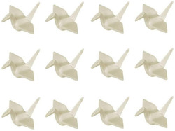 Set of 12 White Porcelain Chopstick Rest Origami Crane Shape Set of 12 White Porcelain Chopstick Rest Origami Crane Shape