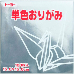 Toyo Origami Paper Single Color Silver 15cm 100 Sheets