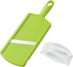 Shimomura Kogyo Full Veggie Cabbage Slicer with Holder – Japanese Stainless Steel Julienne Vegetable Cutter, Made in Japan