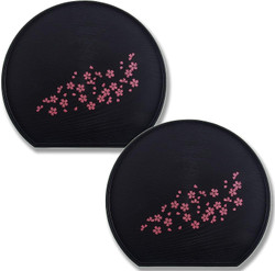 Set of 2 Japanese Plastic Lacqured Tea Sake Serving Trays