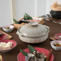 Ginpo Touki Ware Earthenware Pot – 0.9 L Japanese Donabe Hot Pot, Single Serving, Heat Retention, Made in Japan