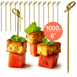 Bamboo Cocktail Picks with Twisted Knot – 6 Inch Appetizer Skewers, 1000 pcs Bamboo Cocktail Picks with Twisted Knot – 6 Inch Appetizer Skewers, 1000 pcs