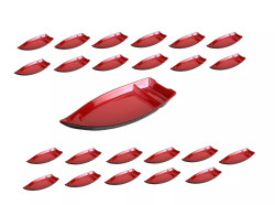 24 Pack Red Black Melamine Sushi Boat Serving Appetizer Plate 10x4.5in 24 Pack Red Black Melamine Sushi Boat Serving Appetizer Plate 10x4.5in
