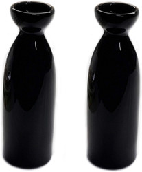 2 Black Porcelain 7.5 oz Sake Carafe Bottle for Cold and Hot Microwave Safe 2 Black Porcelain 7.5 oz Sake Carafe Bottle for Cold and Hot Microwave Safe