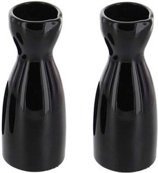 2 Pack Porcelain 4oz Sake Carafe Sake Bottle for Cold Sake and Hot Sake Microwave Safe Black Color 2 Pack Porcelain 4oz Sake Carafe Sake Bottle for Cold Sake and Hot Sake Microwave Safe Black Color