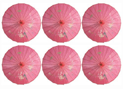 6 Pack Hot Pink Nylon Umbrella Parasol Dance Decorate 22 in Kid Size 6 Pack Hot Pink Nylon Umbrella Parasol Dance Decorate 22 in Kid Size