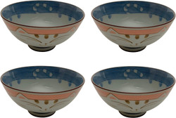 4 Pack Porcelain Rice Soup Bowl Maneki Neko Smiling Cat Pattern Made in Japan 4 Pack Porcelain Rice Soup Bowl Maneki Neko Smiling Cat Pattern Made in Japan