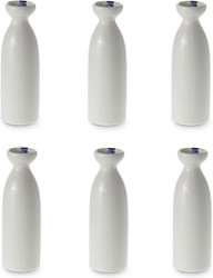 6 White Porcelain Wine Sake Bottles 7.5 oz Sake Carafe  Dishwasher & Microwave Safe