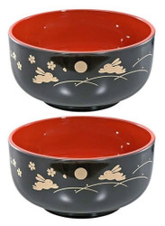 4 Pack Japanese 5-inch Plastic Soup Bowls Bunny and Moon Pattern Made in Japan 4 Pack Japanese 5-inch Plastic Soup Bowls Bunny and Moon Pattern Made in Japan