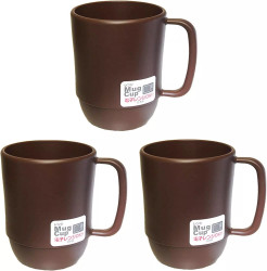 3 Pack Chocolate Plastic Microwavable Water Mug 12oz Brown BPA Free Made in Japan 3 Pack Chocolate Plastic Microwavable Water Mug 12oz Brown BPA Free Made in Japan