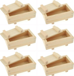 6 Pack Wooden Rectangular Oshizushi Sushi Press Mold Maker Rice Mold 7x4 inch