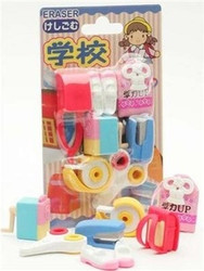 Iwako School Eraser Set Pink