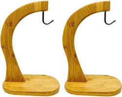 2 Pack Bamboo Banana Hanger Bamboo Wood Banana Hook Fruit Holder Grape Holder Countertop Banana Holder Stand