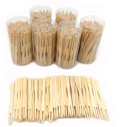 600 Pcs Appetizer Forks Mini Bamboo Forks for Cocktail hourderve Forks Disposable Bamboo Picks Party Toothpick 3.5 inches