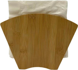 3 Pack Natural Bamboo Wood Paper Napkin Holder for Home Restaurant Table Countertop